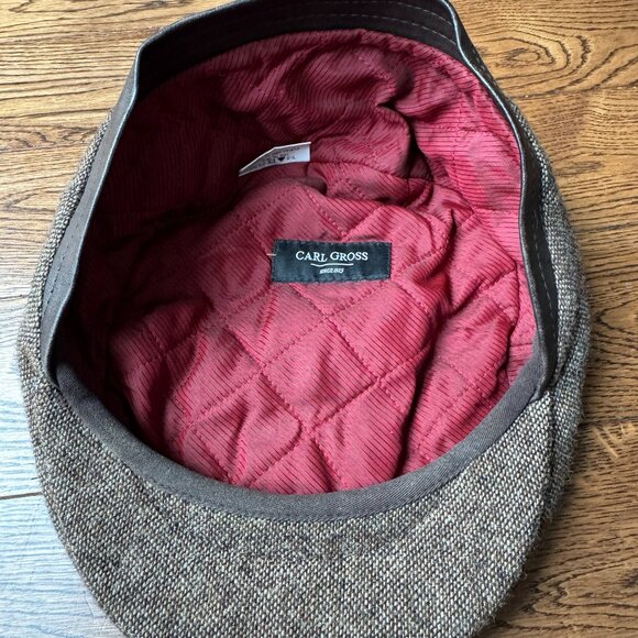 Carl Gross Flat Cap 100% Virgin Wool Made in Germany Newsboy Tweed Golf Preppy - Picture 11 of 11
